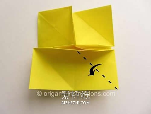 怎么折纸旋转玫瑰花的折法图解- www.aizhezhi.com