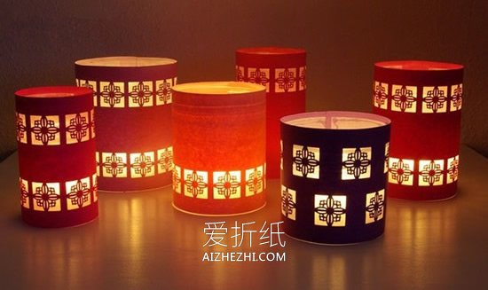 怎么用卡纸做中国风春节灯笼的方法图解- www.aizhezhi.com