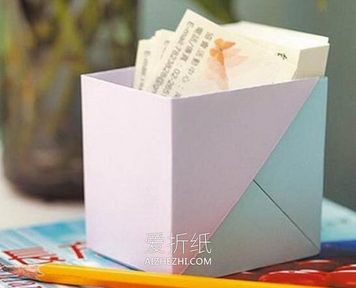 怎么简单折纸名片盒的折法图解- www.aizhezhi.com