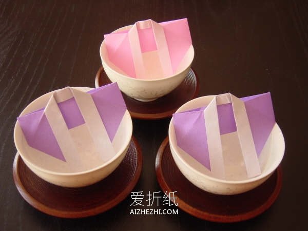 怎么折纸和服餐具垫的方法图解- www.aizhezhi.com