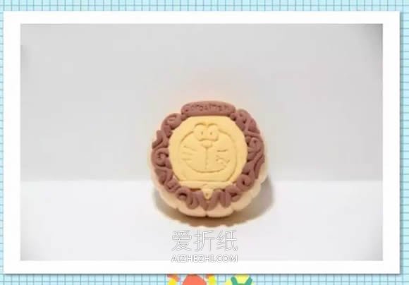 怎么用粘土做哆啦A梦月饼的方法图解- www.aizhezhi.com