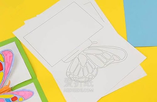 怎么用卡纸做立体蝴蝶贺卡的方法图解- www.aizhezhi.com