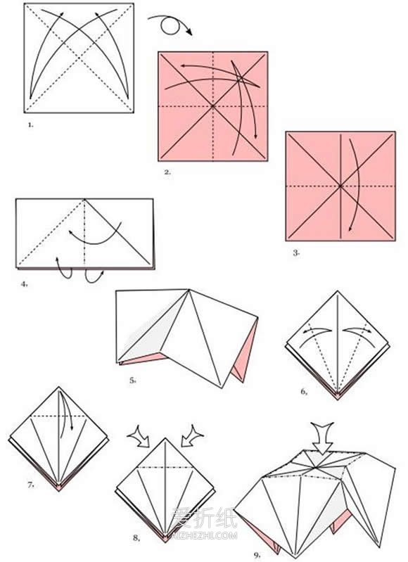 怎么折纸漂亮翅膀纸鹤的折法图解- www.aizhezhi.com