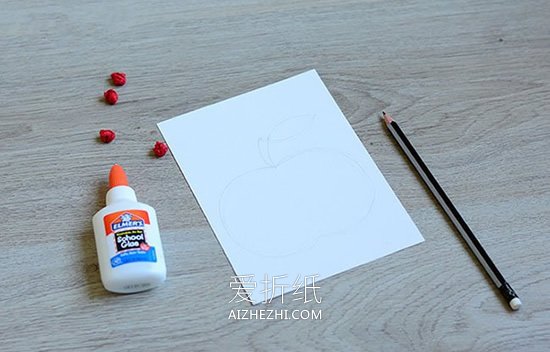 怎么用粘贴做教师节红苹果贺卡的方法图解- www.aizhezhi.com