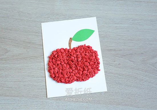 怎么用粘贴做教师节红苹果贺卡的方法图解- www.aizhezhi.com