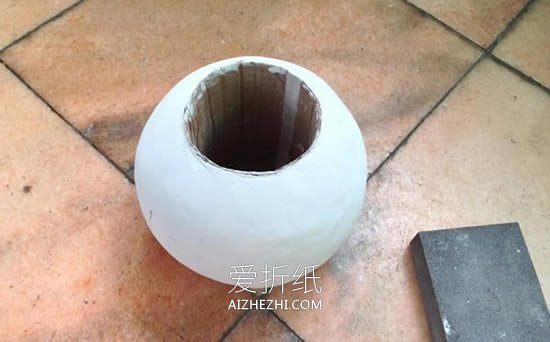怎么用不要纸盒做瓜形花瓶的方法图解- www.aizhezhi.com