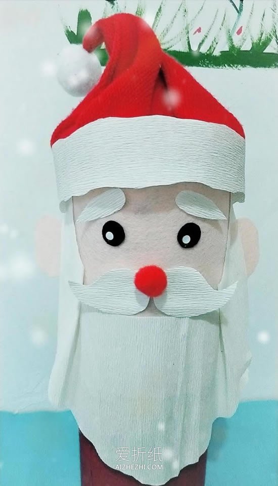 怎么用奶粉罐简单做圣诞老人的方法图解- www.aizhezhi.com
