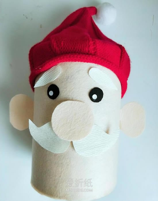怎么用奶粉罐简单做圣诞老人的方法图解- www.aizhezhi.com