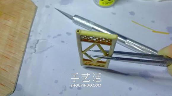 一次性筷子做古代塔的制作方法教程- www.aizhezhi.com