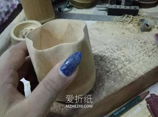 怎么用竹筒做花型茶杯的方法图解- www.aizhezhi.com