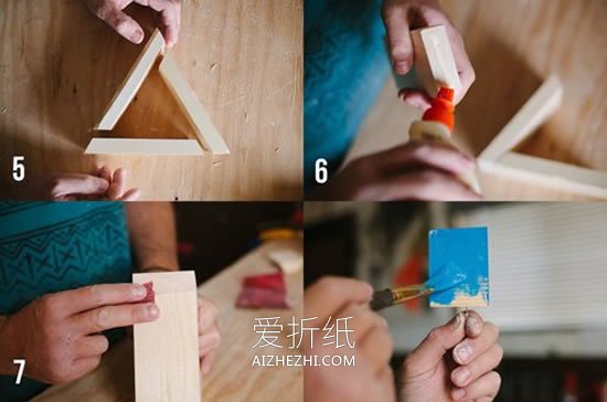 怎么用木条做几何墙壁置物架的方法图解- www.aizhezhi.com
