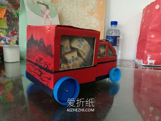 怎么用包装盒做小汽车的方法图解- www.aizhezhi.com