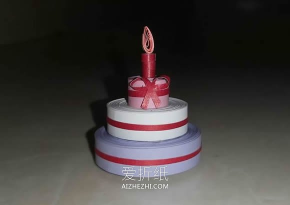 怎么用衍纸做生日蛋糕的方法图解- www.aizhezhi.com