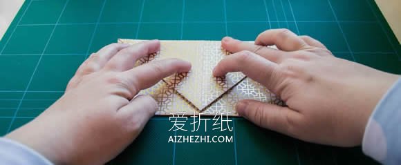 怎么折纸长方形信封的简单折法图解- www.aizhezhi.com