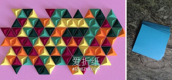怎么折纸制作抽象墙壁装饰的方法图解- www.aizhezhi.com