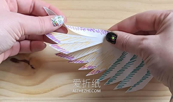 怎么用卡纸做翅膀能动小鸟木偶的方法图解- www.aizhezhi.com