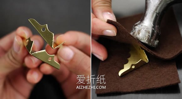 怎么用金属桌角相册角改造牛仔衬衫的方法图解- www.aizhezhi.com