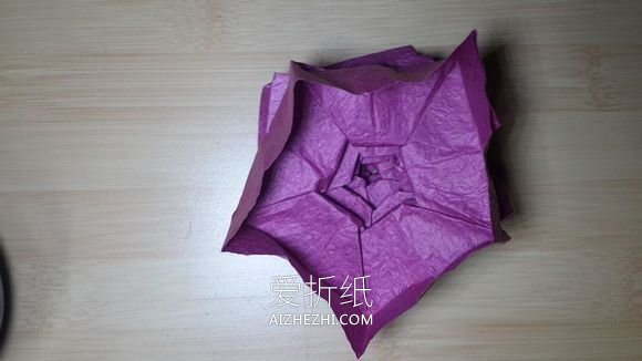 怎么折纸25瓣玫瑰罗伯特玫瑰的方法图解- www.aizhezhi.com