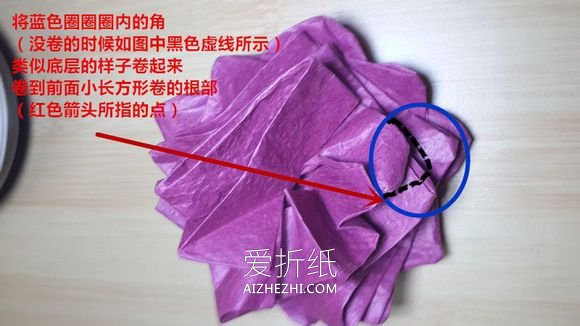 怎么折纸25瓣玫瑰罗伯特玫瑰的方法图解- www.aizhezhi.com