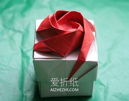 怎么折纸韩式玫瑰花盒的详细折法图解- www.aizhezhi.com