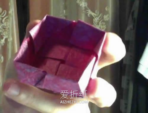 怎么折纸韩式玫瑰花盒的详细折法图解- www.aizhezhi.com