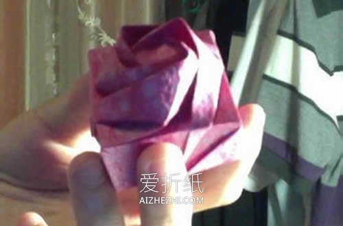 怎么折纸韩式玫瑰花盒的详细折法图解- www.aizhezhi.com