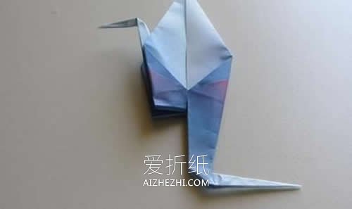 怎么将折纸千纸鹤改造成丹顶鹤的折法图解- www.aizhezhi.com