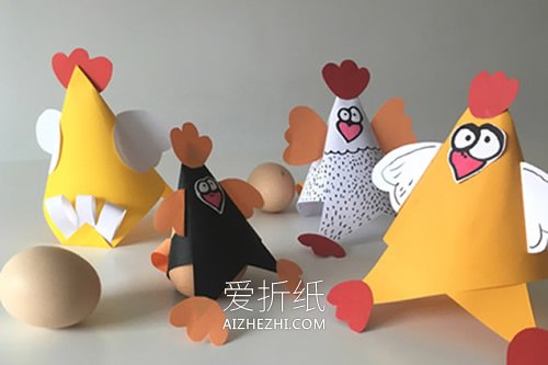 怎么用卡纸手工做小鸡的方法图解- www.aizhezhi.com