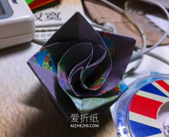 怎么折纸钻石玫瑰的详细过程图解- www.aizhezhi.com