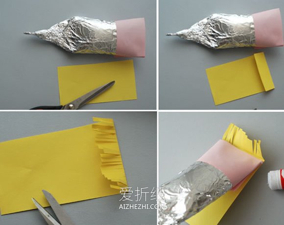 怎么用纸芯筒简单手工做美人鱼的方法图解- www.aizhezhi.com