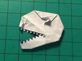 怎么用口香糖纸折纸恐龙头骨
