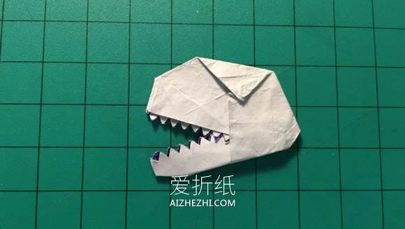 怎么用口香糖纸折纸恐龙头骨- www.aizhezhi.com