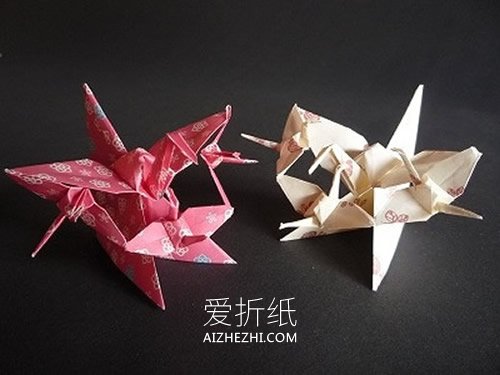 比翼齐飞千纸鹤怎么折的方法图解- www.aizhezhi.com