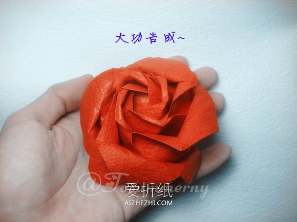 怎么折叠无格PT玫瑰折法- www.aizhezhi.com