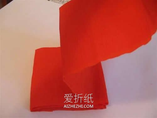 皱纹纸红玫瑰花怎么做教程- www.aizhezhi.com