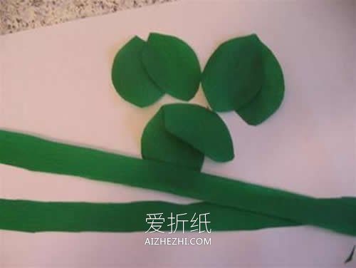 皱纹纸红玫瑰花怎么做教程- www.aizhezhi.com