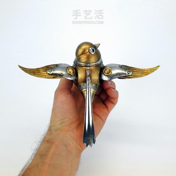 丢弃的机械零件DIY蒸汽朋克风的动物雕塑- www.aizhezhi.com
